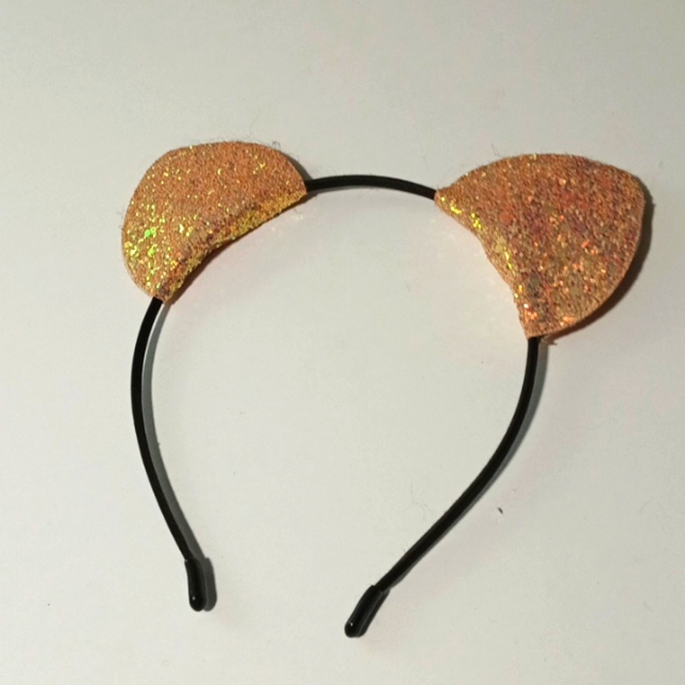 Claire’s Rose Gold Glitter Cat Ears Headband